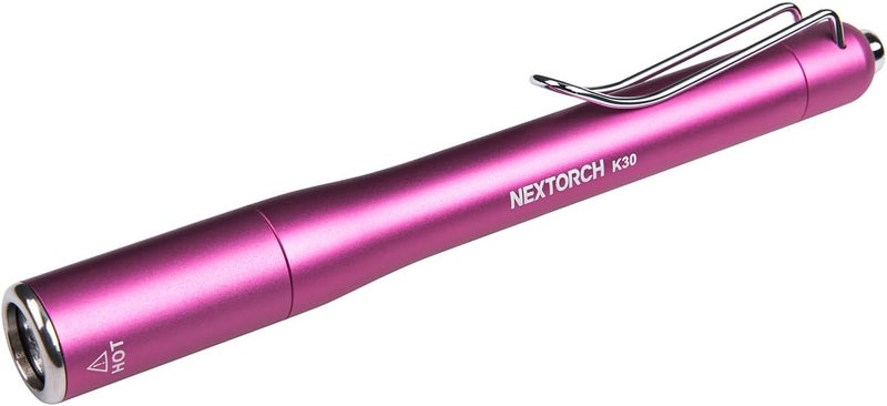NEXTORCH K30 Pen Light, 850 Lumen Rechargeable Pocket Flashlight for Outdoor Use, Night Patrol, Vehicle Overhaul, ID Check, Power Outage Lighting, Camping Lighting, Professional Gift (Starlight Pink) - Image 1